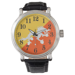 Montre Drapeau de dragon de tonnerre au Bhoutan