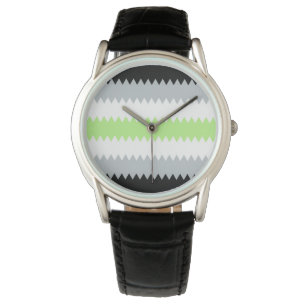 Montre Drapeau de fierté Agender Abstrait Groovy Boho Zig