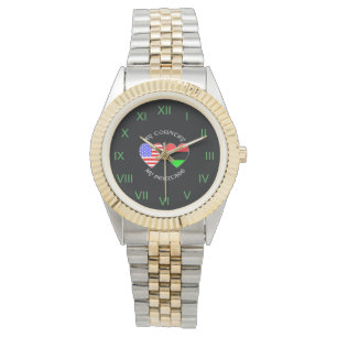 Montre Drapeau de la diaspora africaine USA Cœur Patrie H