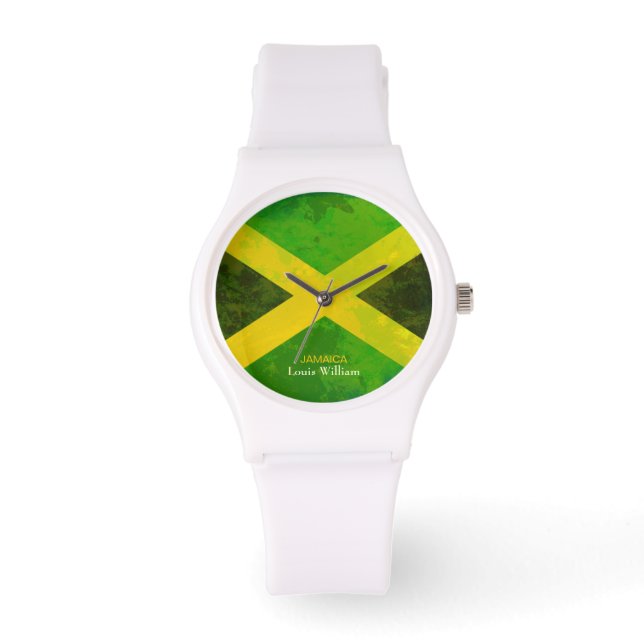 Montre drapeau de la jamaïque nom rasta (Recto)
