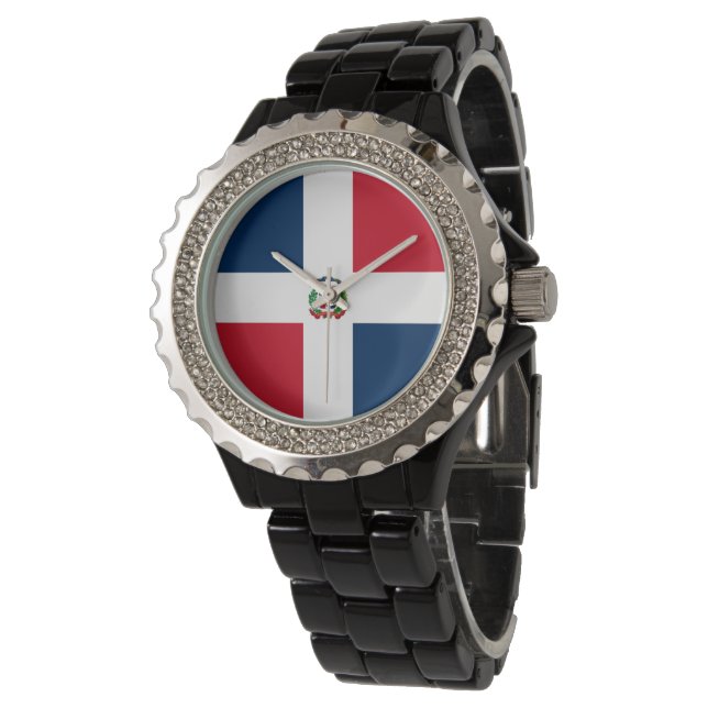 Montre Drapeau de la République Dominicaine (Incliné)