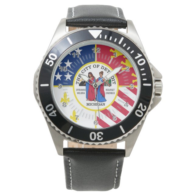 Montre Drapeau de la ville de Detroit (Michigan) (devant)