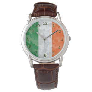 Montre Drapeau de l'Irlande avec motif shamrock