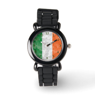 Montre Drapeau de l'Irlande avec motif shamrock
