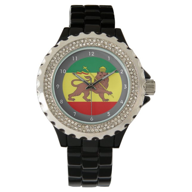 Montre Drapeau de musique reggae Rastafari (devant)