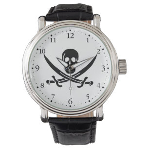 Montre Drapeau de pirate Crâne croisé épées