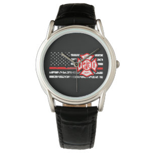 Montre Drapeau de sapeur-pompier et croix de Florian