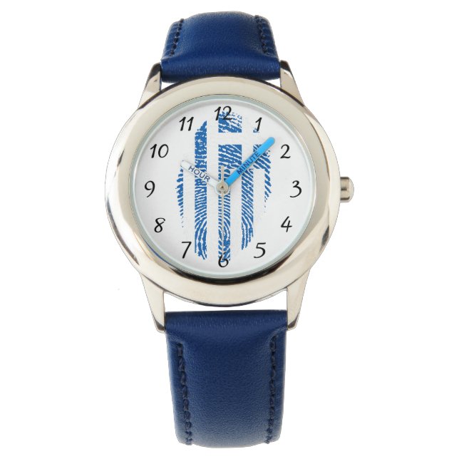 Montre Drapeau d'empreintes digitales grec (devant)