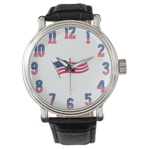 Montre Drapeau et numéros américains