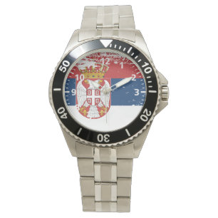 Montre Drapeau Grunge Serbie