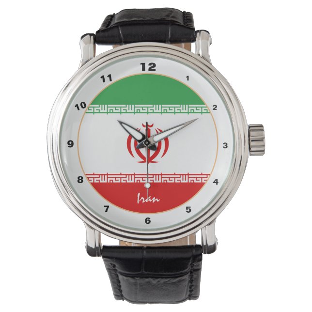 Montre Drapeau iranien moderne & design (devant)