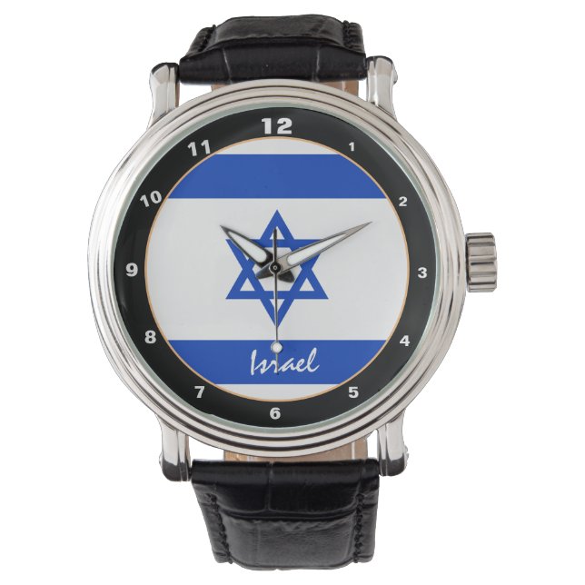 Montre Drapeau israélien & Jérusalem, Eventails de voyage (devant)