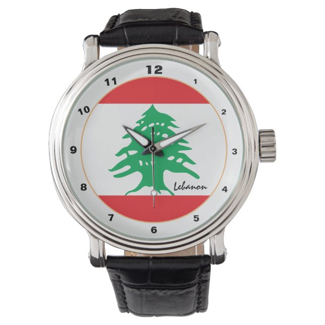 Montre Drapeau libanais & Liban mode / design tendance (devant)