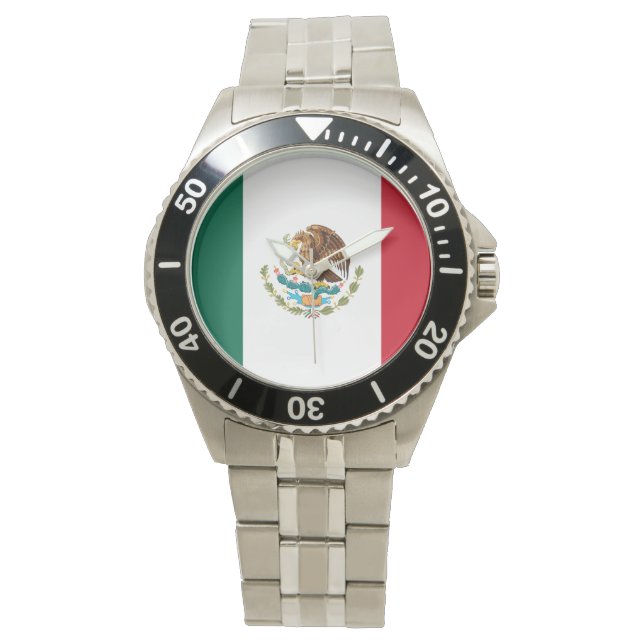 Montre Drapeau mexicain (inoxydable) (devant)