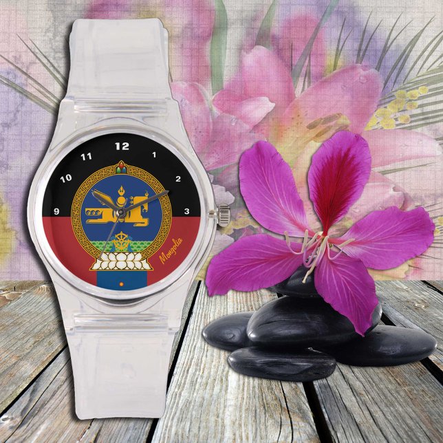 Montre Drapeau mongol, LD, mode mongole /sports (Créateur téléchargé)