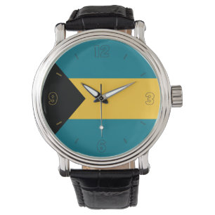 Montre Drapeau national des Bahamas Élégant patriotique