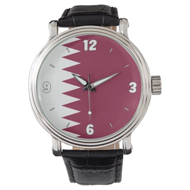 Montre Drapeau national du Qatar Élégant patriotique (devant)