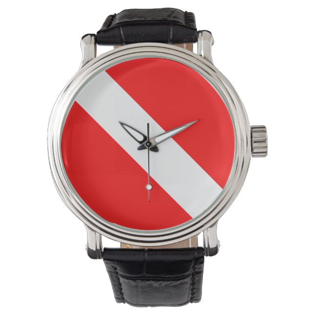 Montre Drapeau Plongée Plongée Plongée Plongée Diver Down (devant)