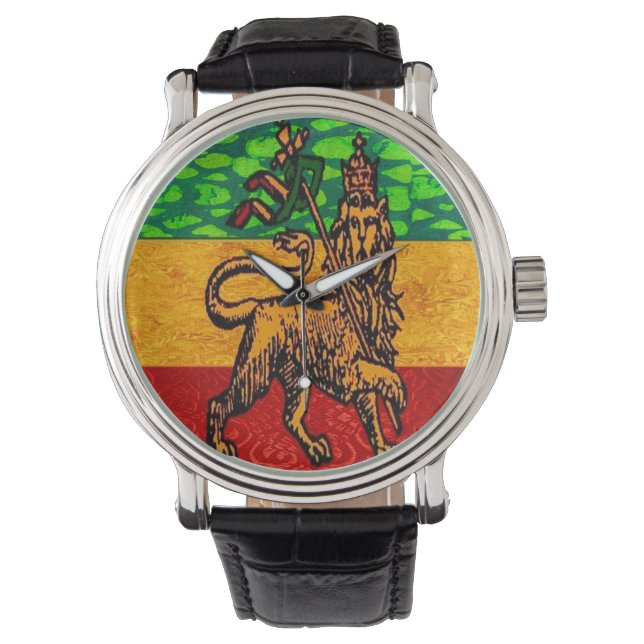 Montre Drapeau Rasta Lion de Juda (devant)