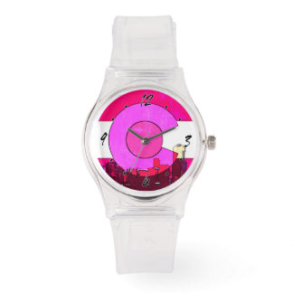 Montre Drapeau rose du Colorado Dénver skyline rose