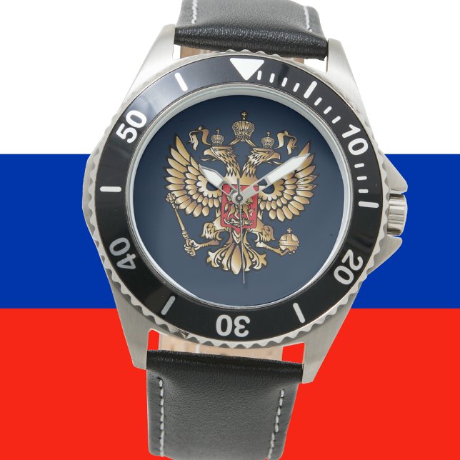 Montre Drapeau russe Aigle impérial Russie orthodoxe (Créateur téléchargé)