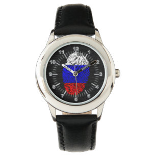 Montre Drapeau russe d'empreinte digitale de contact