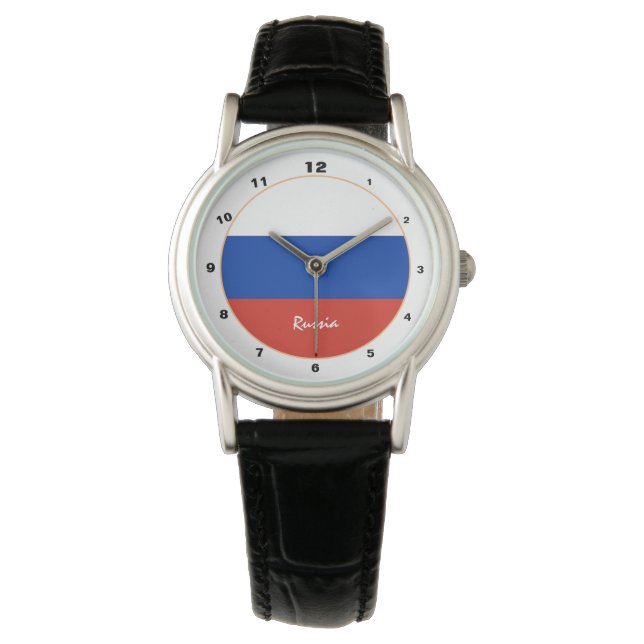 Montre Drapeau russe & Russie tendance mode / design mont (devant)