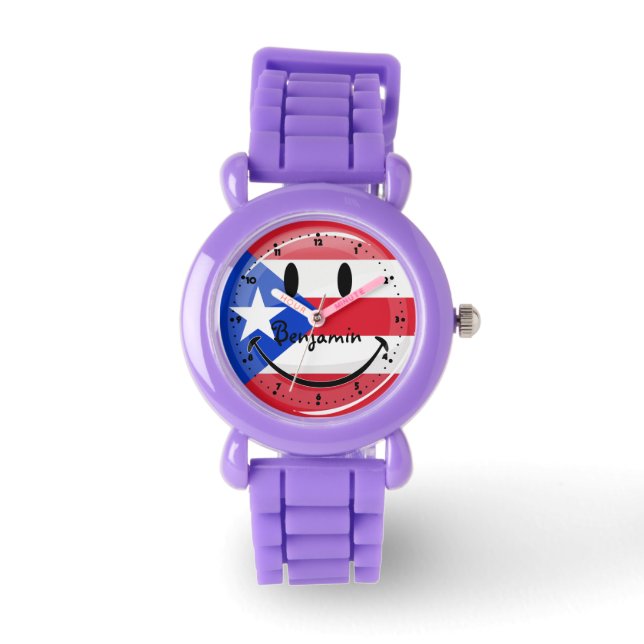 Montre Drapeau souriant de Porto Rico (Recto)