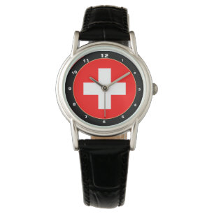 Montre Drapeau suisse et patriotes de la mode suisse/spor