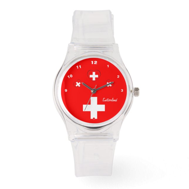 Montre Drapeau suisse & Suisse patriote de mode / sports (Recto)