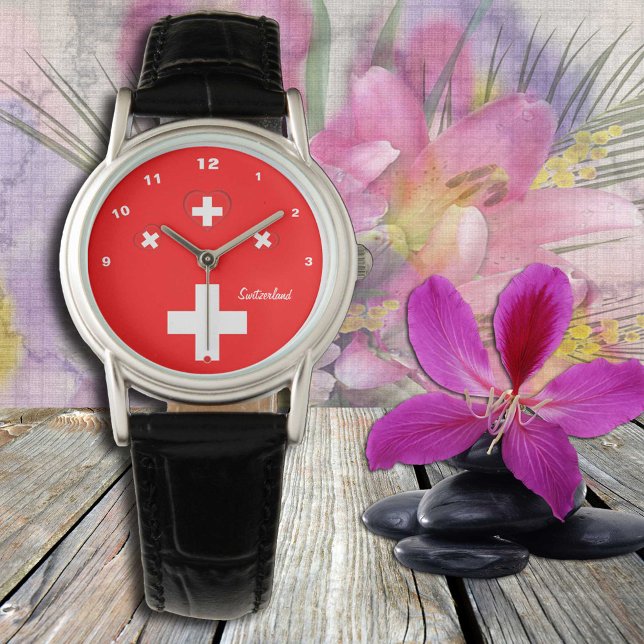 Montre Drapeau suisse & Suisse patriote de mode / sports (Créateur téléchargé)