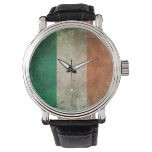 Montre Drapeau vintage en détresse d'Irlande