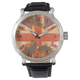 Montre Drapeau vintage rouillé Royaume-Uni