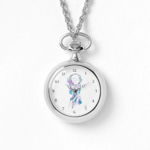 Montre *~* Dreamcatcher Boho Fleurs Tribal Bead Feather