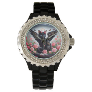Montre Drôle démon noir et chat ange