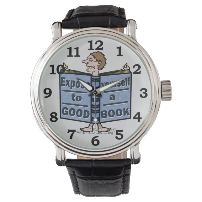 Montre Drôle Exposez-vous à un bon livre (devant)