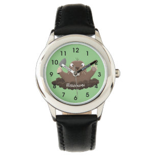 Montre Drôle gopher de poche creusant dessin dessin de de