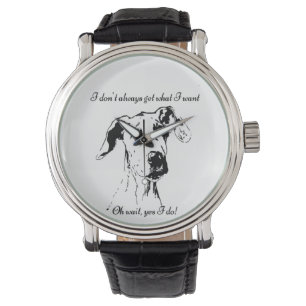 Montre Drôle grand Danse Goutté Chien Humour Citation
