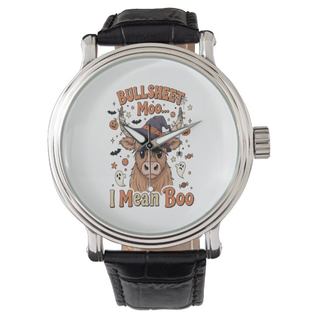 Montre Drôle Halloween Vache Bullsheet Je Veux Dire (devant)
