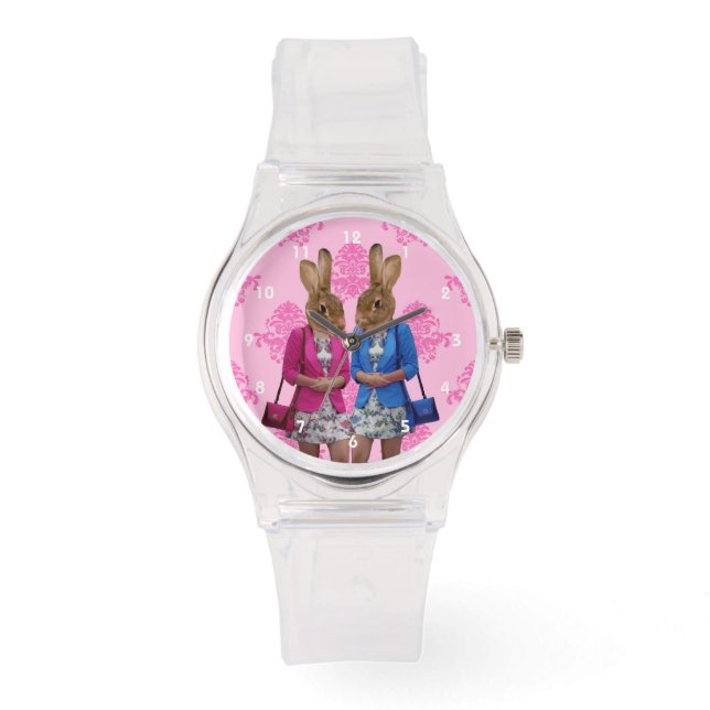 Montre Drôle lapins de lapin mignon (Recto)