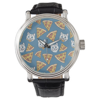 Montre Drôle mignon Pizza Motif de chat