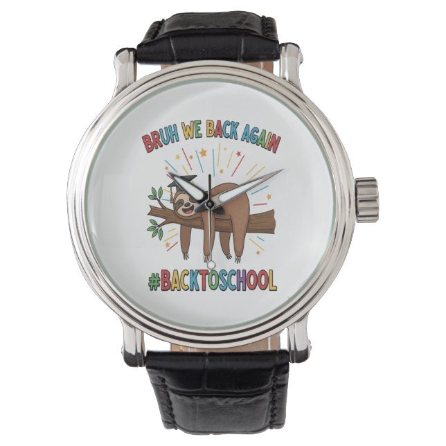 Montre Drôle Sloth Retour à l'école (devant)