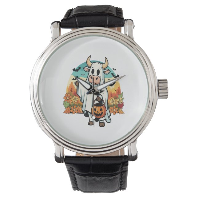 Montre Drôle vache fantôme d'Halloween (devant)