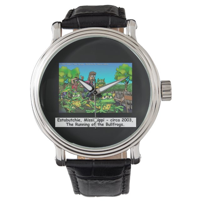 Montre Eastabutchie Ms Running Of Bullfrogs Funny Watch (devant)