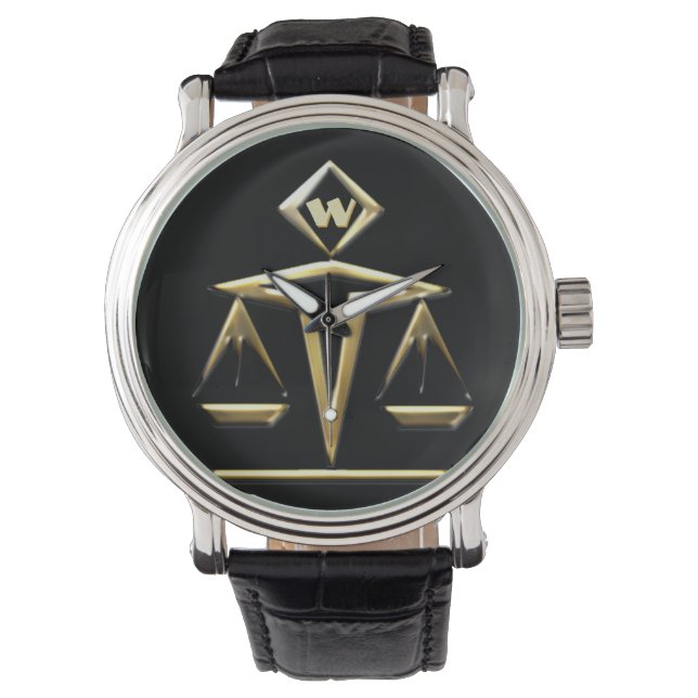 Montre Échelles de justice - Monogrammé (v1) (devant)