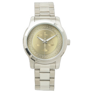 Montre Échelles d'or de l'avocat   de justice