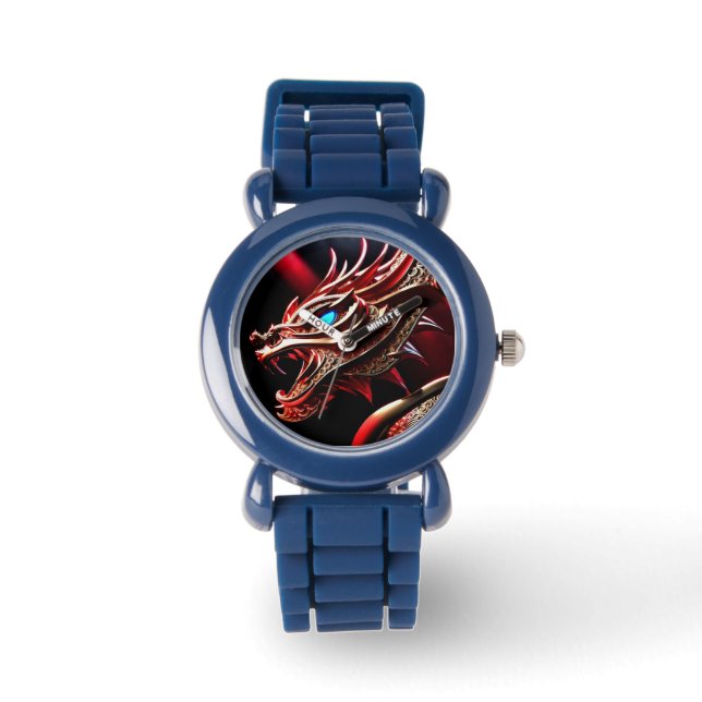 Montre Échelles rouge et or du dragon à respiration par f (Recto)