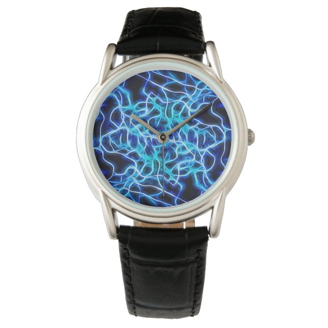 Montre Éclair électrique néon bleu Tesla Coil (devant)