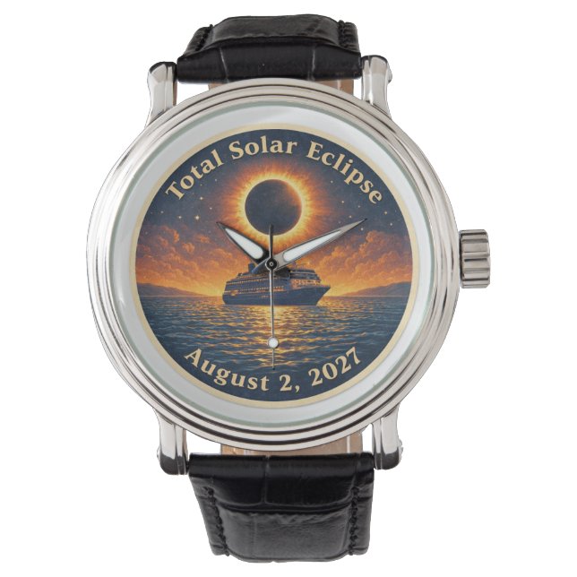 Montre Éclipse solaire totale du 2 août 2027 en bateau de (devant)