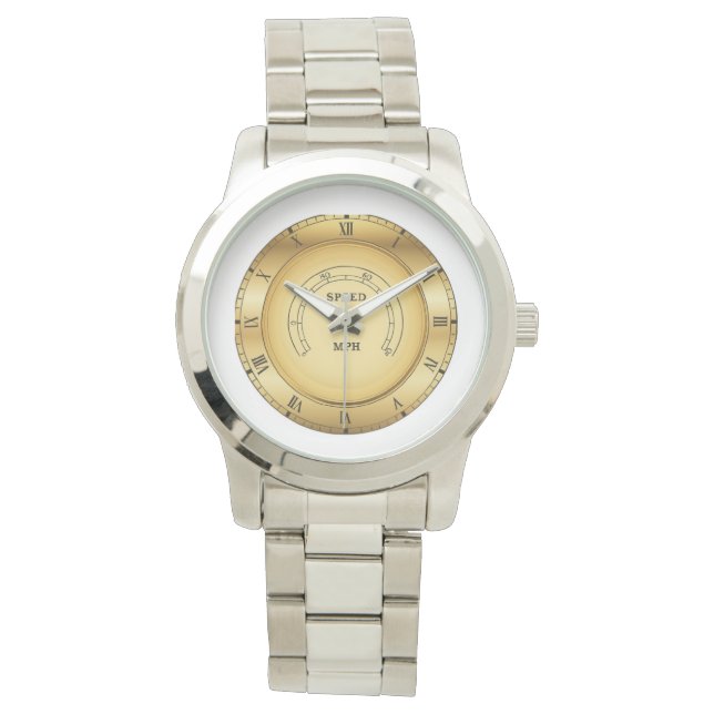 Montre Écran MCH Gold Vintage Speedometer de luxe (devant)